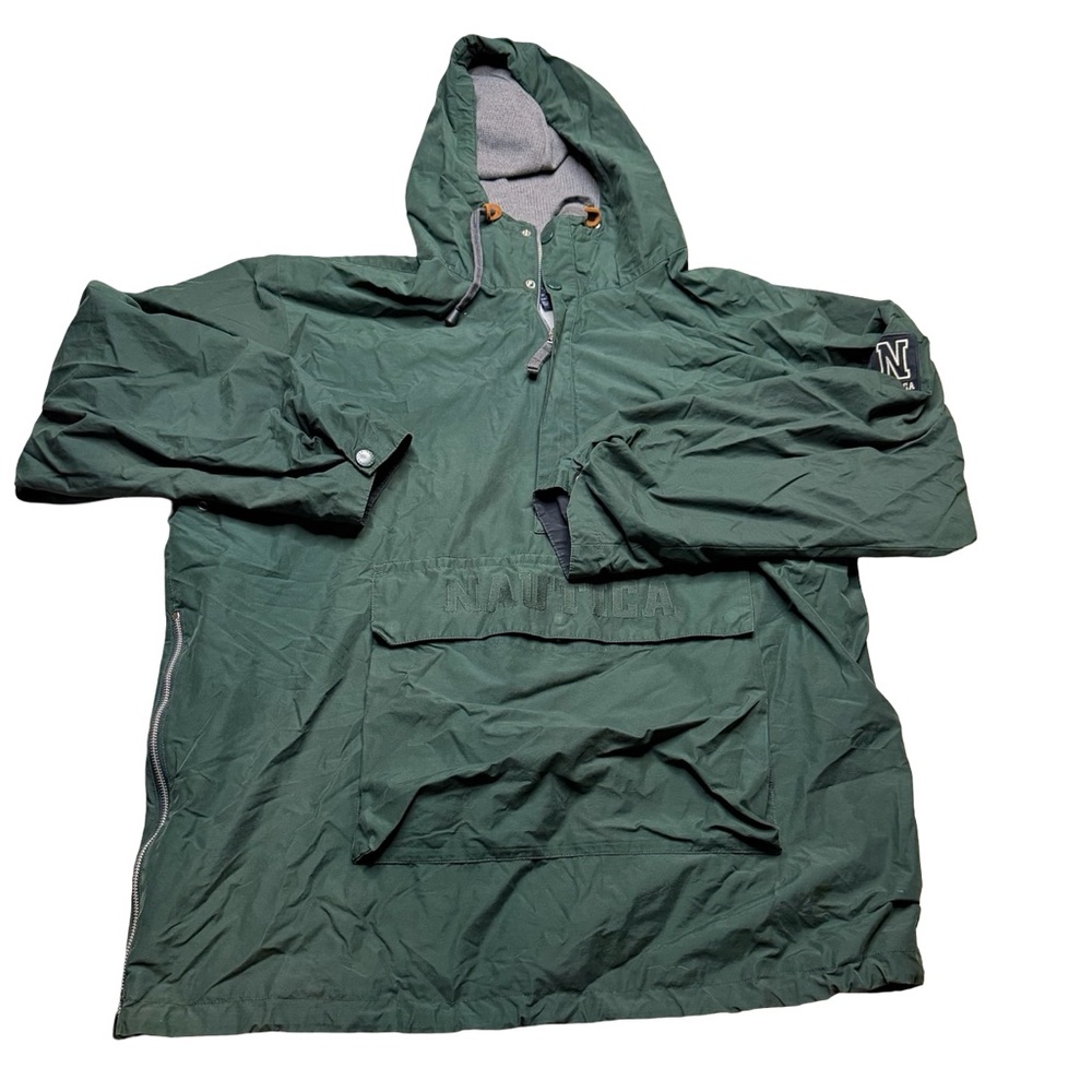 ✨🛶 Nautica‎ Vintage Forest Green Anorak Pullover Jacket XXL 🛶✨